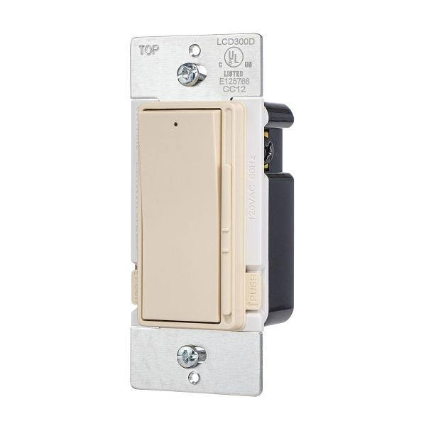 Hubbell Wiring Single Pole 3-Way 120 Volt Rocker Dimmer Switch Light Almond LCD300DLA