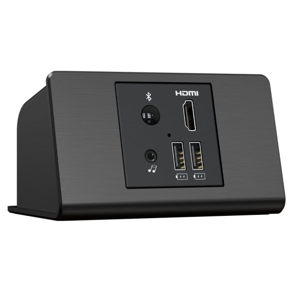 Teleadapt Mediahub Uhd Desktop  With Bluetooth, Two Usb Ports,black