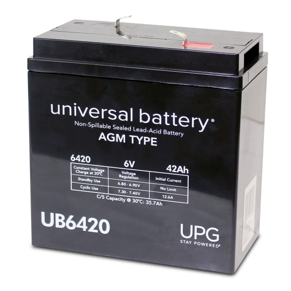 Universal Power Group 6-Volt 42 Ah F2 Terminal Sealed Agm Rechargeable Battery