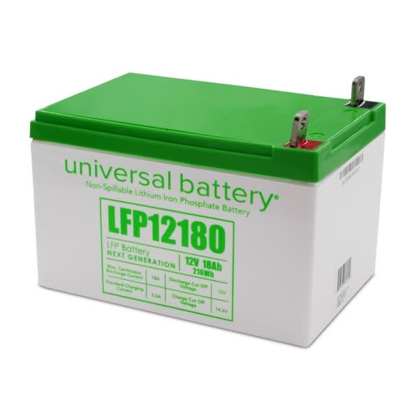 Universal Power Group 12.8-Volt 18 Ah Lithium Lfp Battery Nut And Bolt Terminals