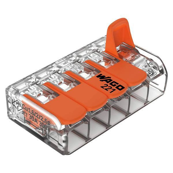 Adamax Wago Lever Nuts 5 Wire Conductor Compact Connectors, Package Of 25