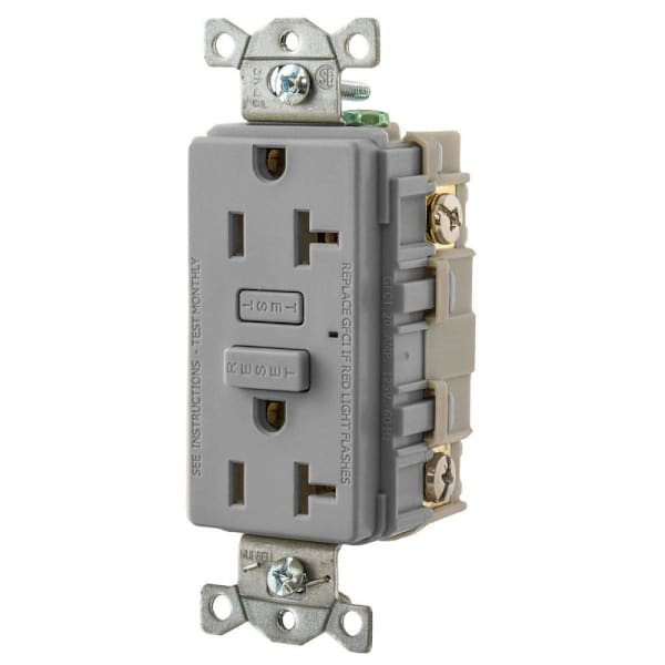 Hubbell PRO 20 Amp Gfci, Gray, Package Of 10