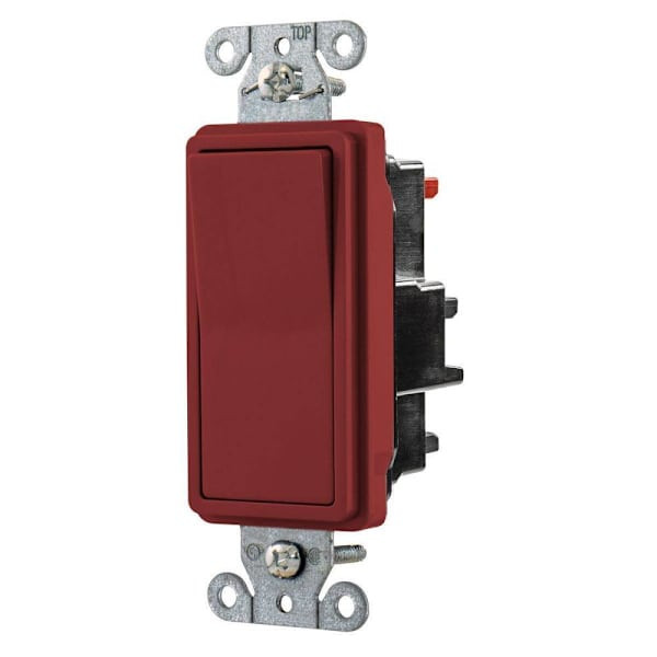 Hubbell Edgeconnect 15a Commercial Decorator Switch, 3-Way, Red, Package Of 10