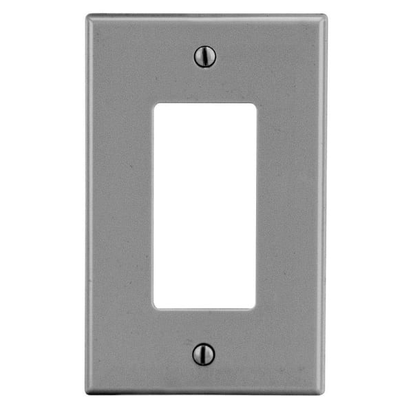 Hubbell 1-Gang Decorator Wall Plate, Gray, Package Of 10