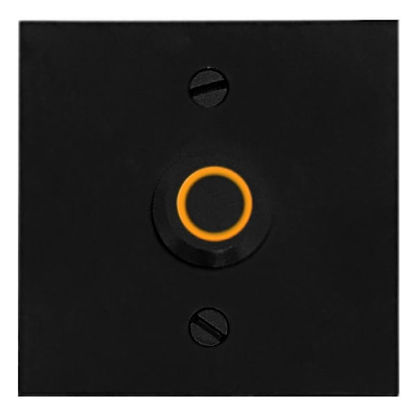 Newhouse Hardware 2.5" Square Lighted Metal Doorbell Button, Black