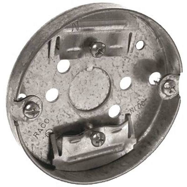 Raco 3-1/2" Round Ceiling Pan, Drawn 1/2" Deep, 1 X 1/2",  Ko Nmsc Clamps