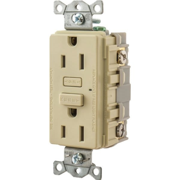 Hubbell 15 Amp 125 Volt Self-Test Commercial Gfci Receptacle (Ivory)