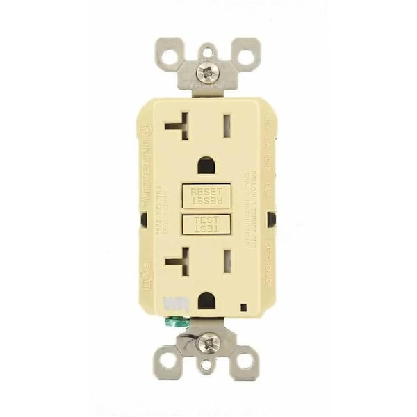 Leviton 20-Amp Smartlockpro Weather/Tamper Resistant Gfci Outlet, Ivory