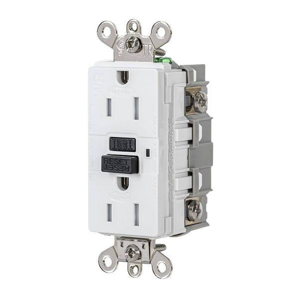 Hubbell 15 Amp 125v Industrial Tamper Weather-Resistant Self-Test Gfci Receptacle White