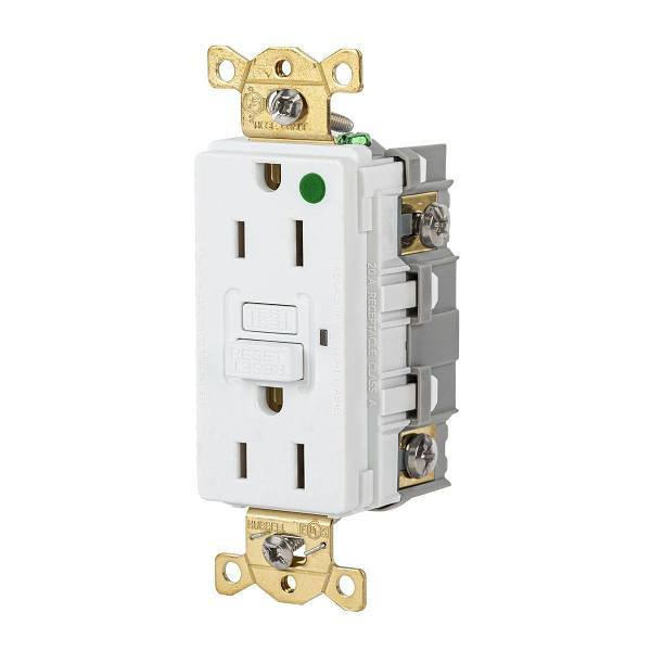 Hubbell 15 Amp 125v Hospital Grade Self-Test Gfci Receptacle White
