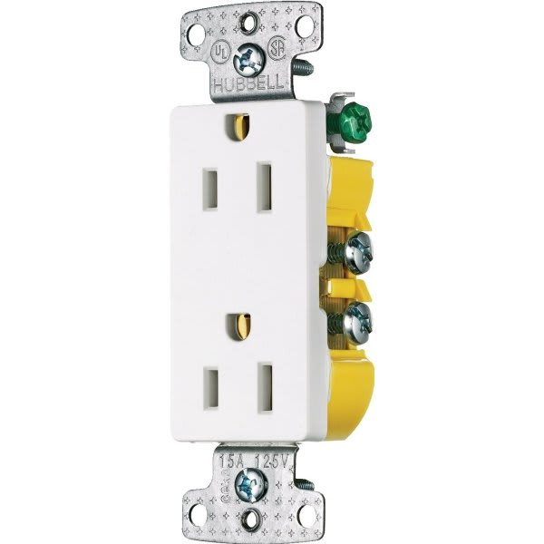 Hubbell 15 Amp 125 Volt Decorator Duplex Standard Outlet (10-Pack)