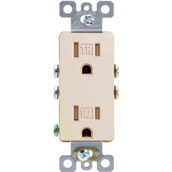 Maintenance Warehouse 15 Amp 125 Volt Decorative Residential Standard Outlet (Ivory)