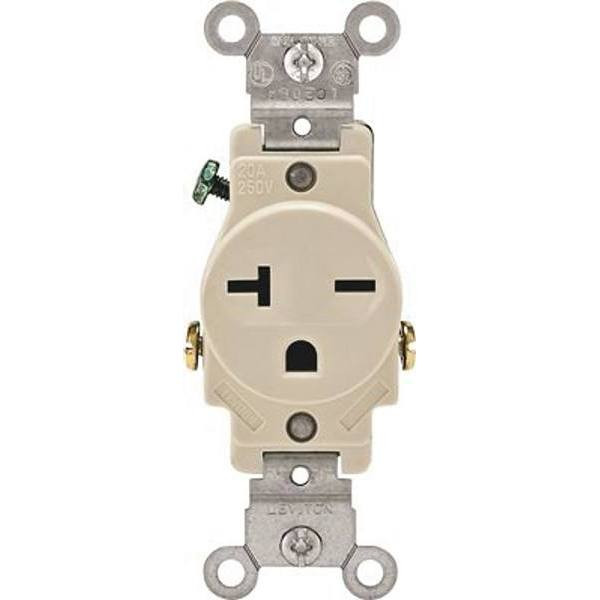 Leviton 20a 250v Nema 6-20r 2-Pole Commercial Single Straight Blade Receptacle