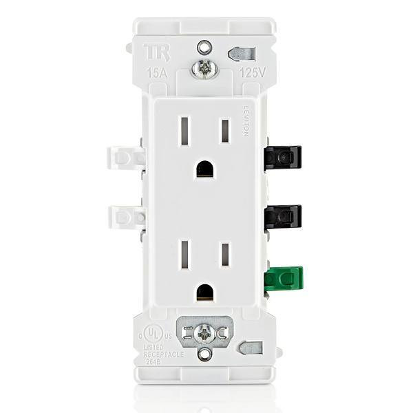 Leviton Decora Edge Tamper-Resistant Duplex Outlet, Nema 5-15r, 15 Amp, White