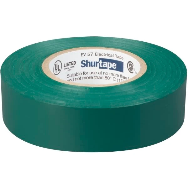 Shurtape Ev 57 General Purpose Electrical Tape, 7.0 Mil, 3/4" X 66', Green