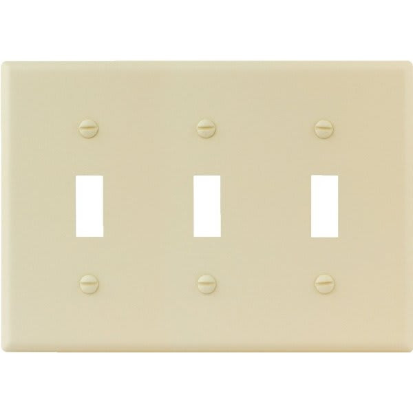 Titan3 3-Gang Wrinkle Toggle Wall Plate (10-Pack) (Ivory)