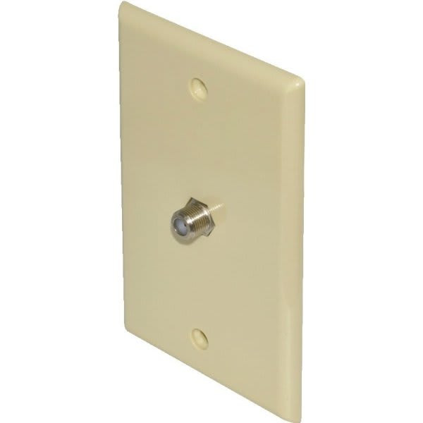 Adamax Cable TV Jack Wall Plate, Ivory, Package Of 5