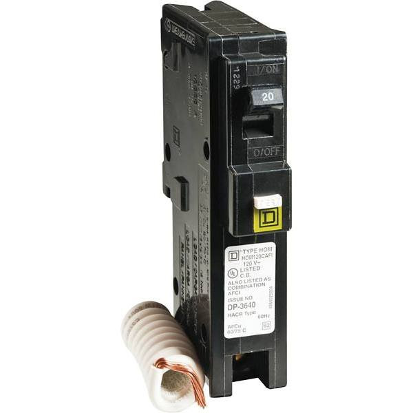 Square D Homeline 20 Amp Single-Pole Combination Arc Fault Circuit Breaker