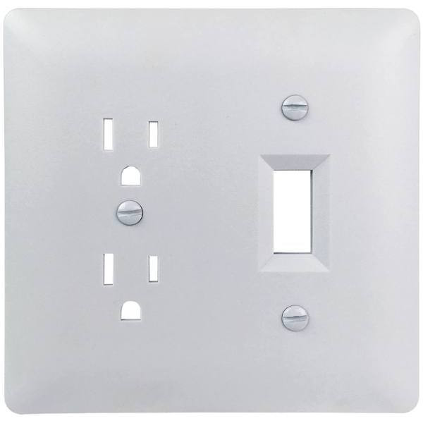 Titan3 2-Gang Decorator/Duplex Plastic Wall Plate, White Textured