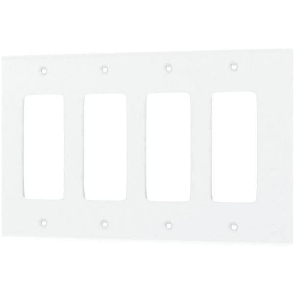 Leviton White 4-Gang Decorator/Rocker Wall Plate