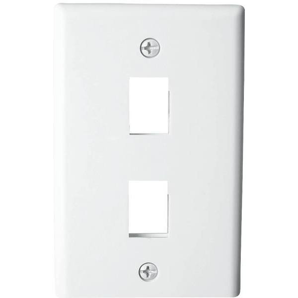 Westek 1-Gang Multi-Media Wall Plate 2-Port Plastic, White Package Of 10