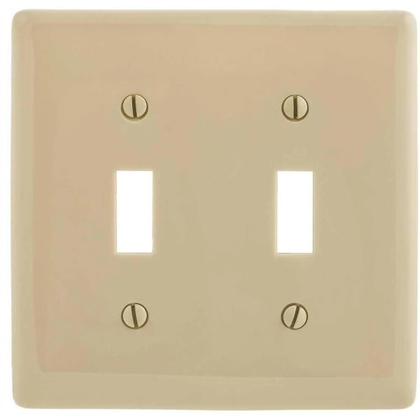 Hubbell 2-Gang Ivory Toggle Wall Plate
