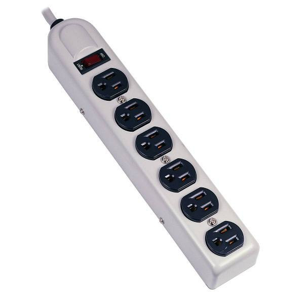 Hubbell Wiring Devices 6-Outlet Metallic Power Strip 6' Cord