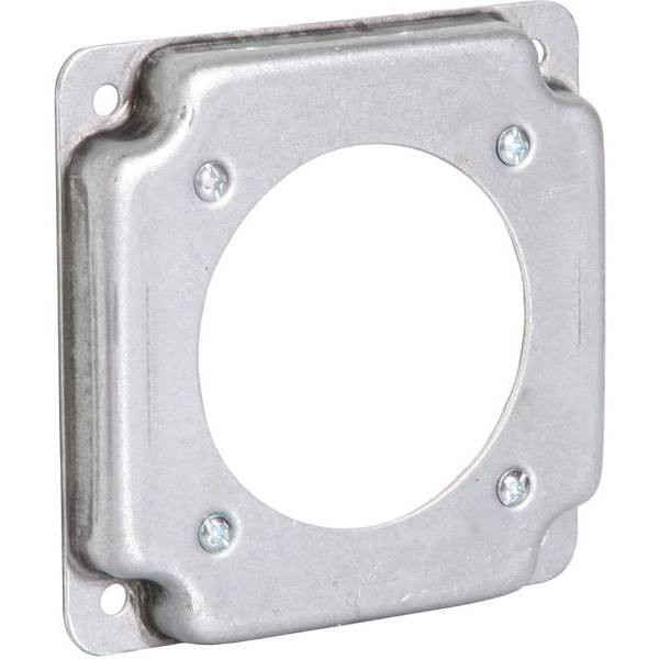 Raco 4" Steel Metallic 1-Gang Exposed Wrk Sq Cvr For 2.625" Dia 30-60a Rnd Recep