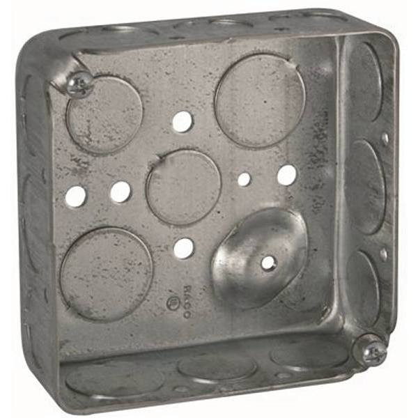Raco 4" Square Box, Drawn 1.5" Deep, 10-1/2" X 6-3/4", Ko'S Raised Ground