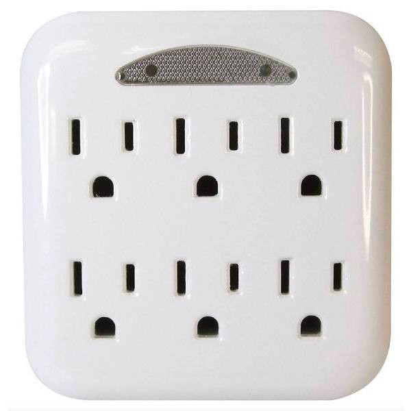Prime Wire & Cable 6-Outlet Power Tap With Nightlight