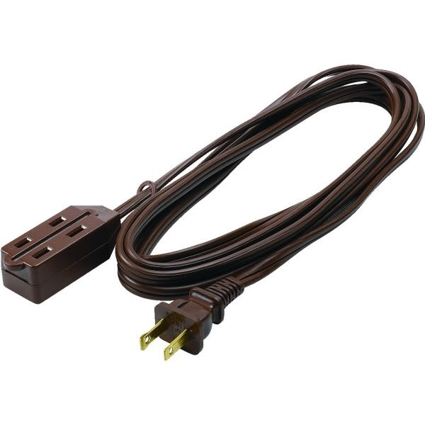 Prime Wire & Cable 9ft 16/2 Spt-2 3-Outlet Household Extension Cord (Brown)