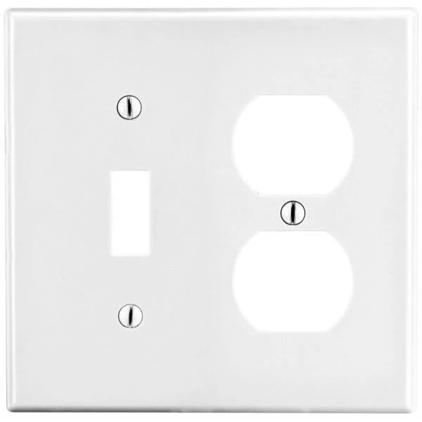 Hubbell 2-Gang Mid-Sized Combination Nylon Wall Plate (25-Pack) (White)