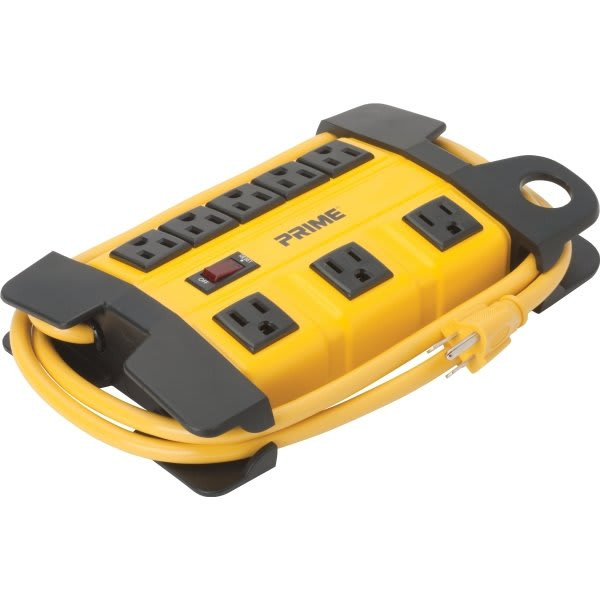 Prime Wire & Cable 8-Outlet Metal Workshop Power Box W/6ft Cord