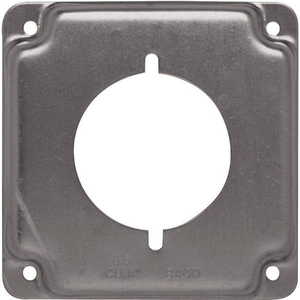 Raco 4" W Steel Metallic 1-Gang Exposed Work Square Cover For 2.14" Diameter 30-50a Round Receptacle