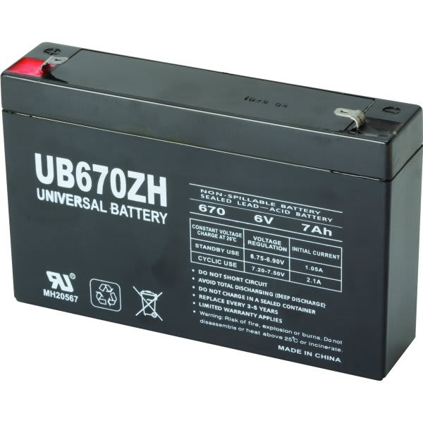 Universal Power Group 6v 7ah Lead Acid Emergency Battery