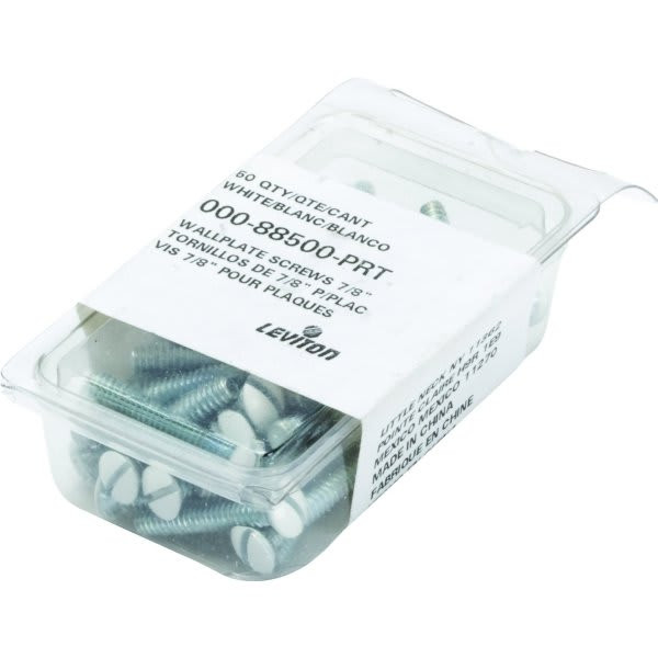 6-32 X 1/2" Plate Screw - White - Package Of 100