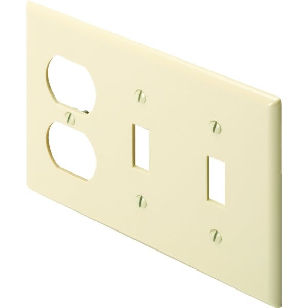 Hubbell Standard 3-Gang Combination Nylon Wall Plate (Ivory)
