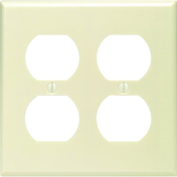 Hubbell 2-Gang Plastic Receptacle Wall Plate (25-Pack) (Ivory)