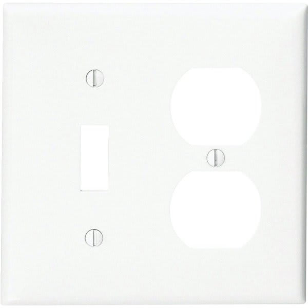 Hubbell 2-Gang Toggle Receptacle Nylon Wall Plate (25-Pack) (White)