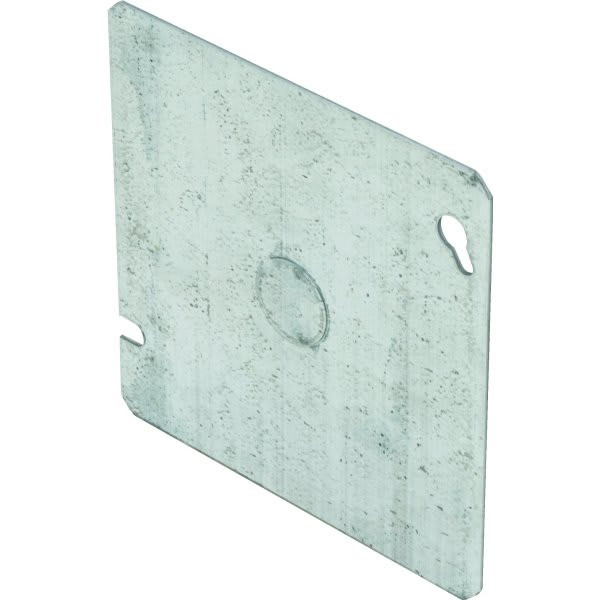 Hubbell 4-11/16 In 1/2 In Knockout In Centered Flat Square Cover (Silver)