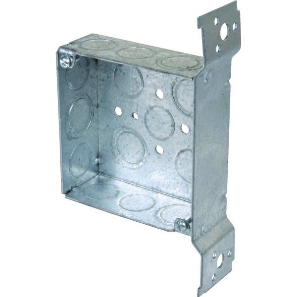 Hubbell 4 In Square 1-1/2 In Deep Welded Electrical Box W/ 1/2 In Ko'S And Tko'S