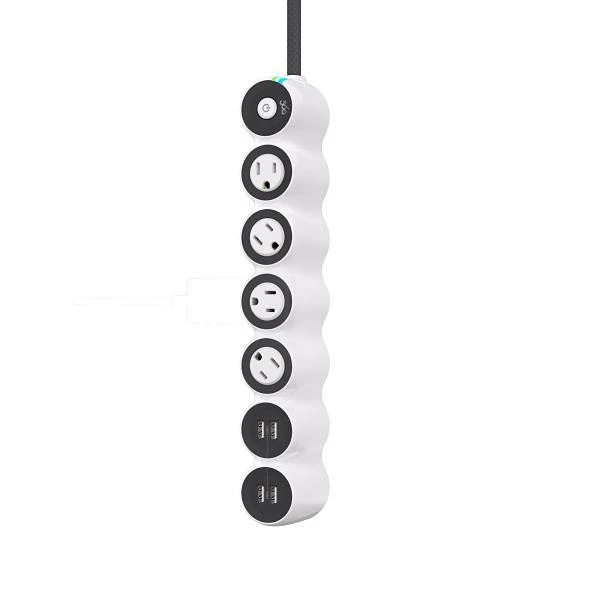 360 Electrical Powercurve 24, 4 Rotating Outlets/4 Usb-A Surge Protector White