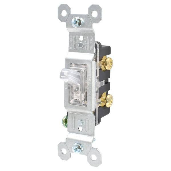 Maintenance Warehouse 15 Amp Single-Pole Toggle Light Switch In Clear