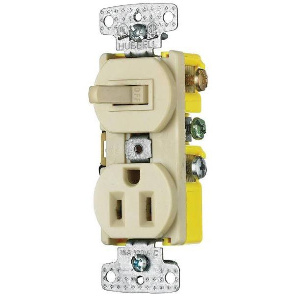 Hubbell-Pro 15 Amp/120 Vac 2-Position Combination Switch