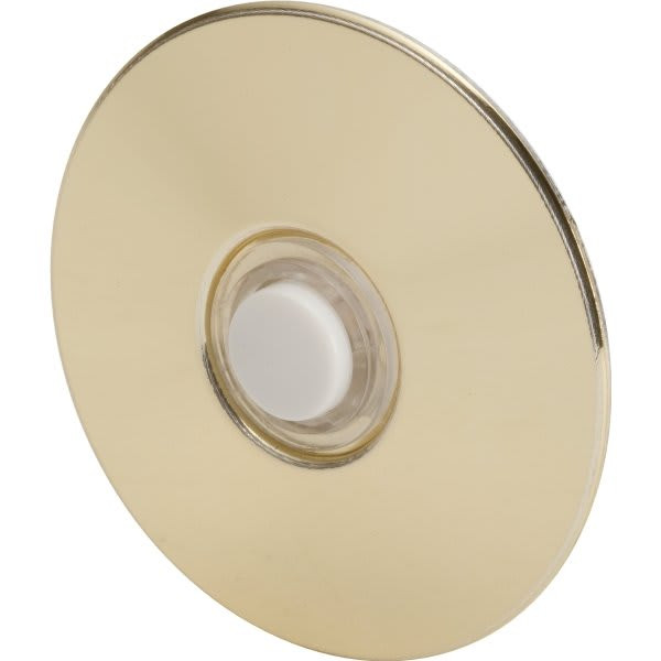 Newhouse Hardware Stucco Push Button Chime Button - Polished Brass