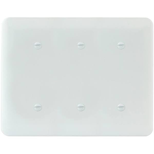 Titan3 White Smooth 3-Gang Blank Princess Metal Wall Plate