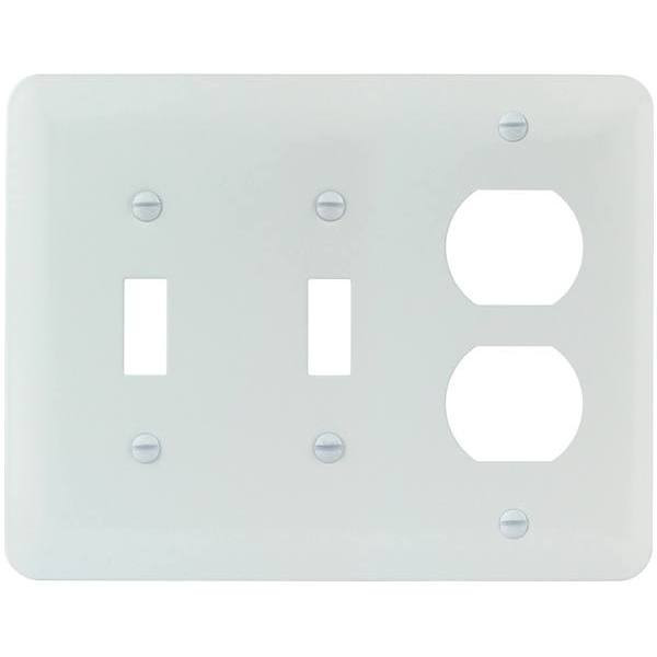 Titan3 White Smooth 3-Gang Toggle/Toggle/Duplex Princess Metal Wall Plate (10 Pack)