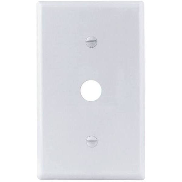 Titan3 White Smooth 1-Gang Coaxial Standard Metal Wall Plate