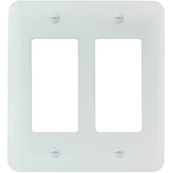 Titan3 White Smooth 2-Gang Rocker Princess Metal Wall Plate, Package Of 10