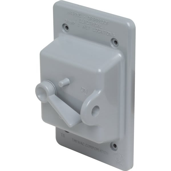 Taymac 1-Gang Plastic Toggle Weatherproof Cover (Gray)